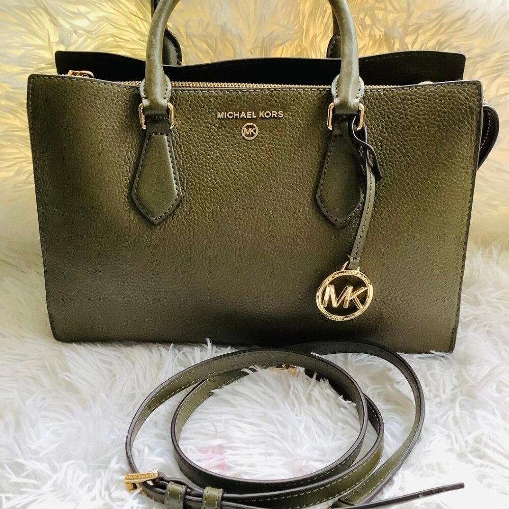 Valerie Medium Pebbled Leather Satchel